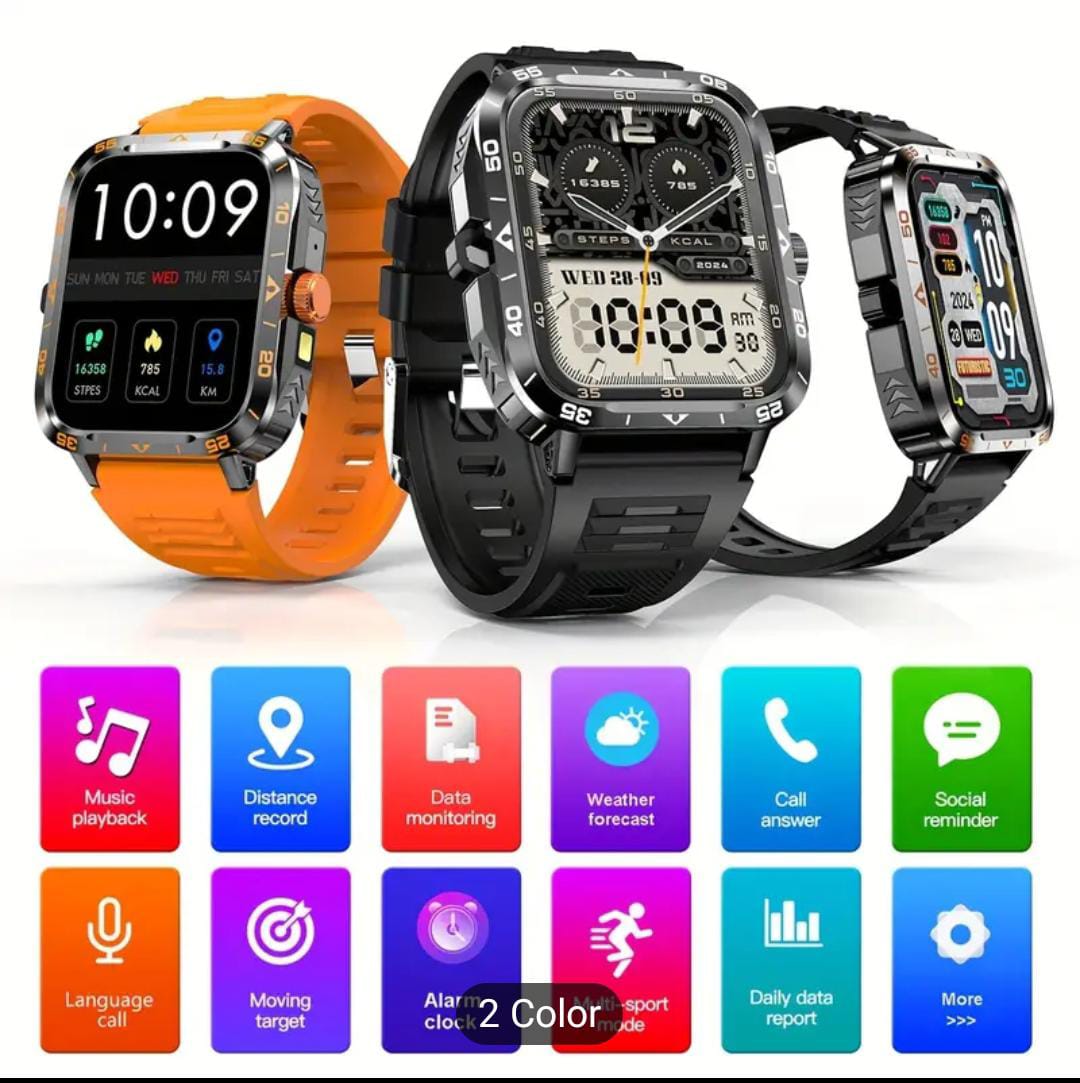 LIGE Smart Watch with LED Flashlight, 2.01-inch HD Large Screen, Al Voice Assistant, Wireless Call, Weather Forecast